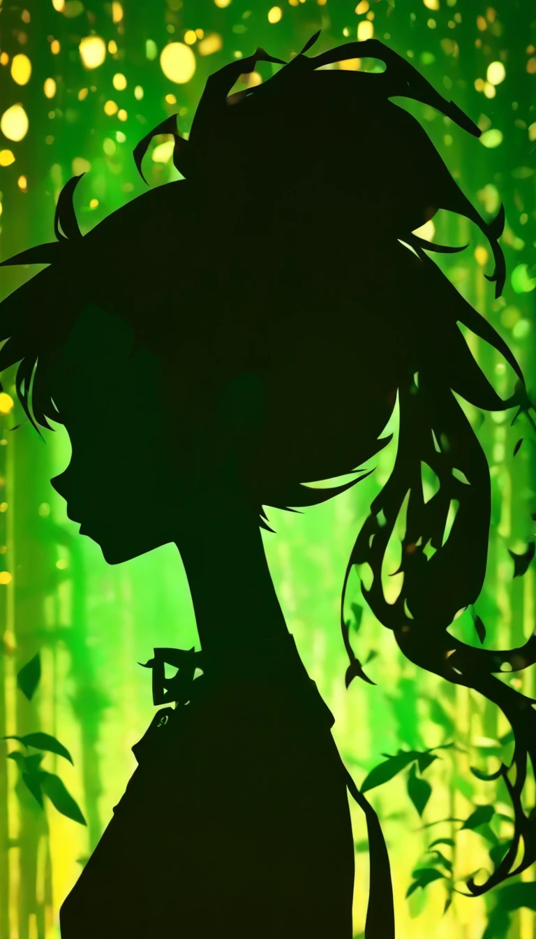 (Silhouette Art,cutouts:1.6)
(((Paper cutting art,A world where only black exists:1.3)
(Cowboy Shot),1 girl,Solo,
(Kimono Girl,profile:1.2),white, Clear and beautiful face,
BREAK
(Lots of fireflies、Pale green light)
Textured glass background,