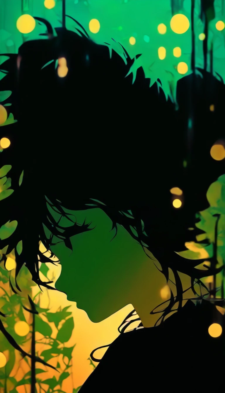(Silhouette Art,cutouts:1.6)
(((Paper cutting art,A world where only black exists:1.3)
(Cowboy Shot),1 girl,Solo,
(Kimono Girl,profile:1.2),white, Clear and beautiful face,
BREAK
(Lots of fireflies、Pale green light)
Textured glass background,