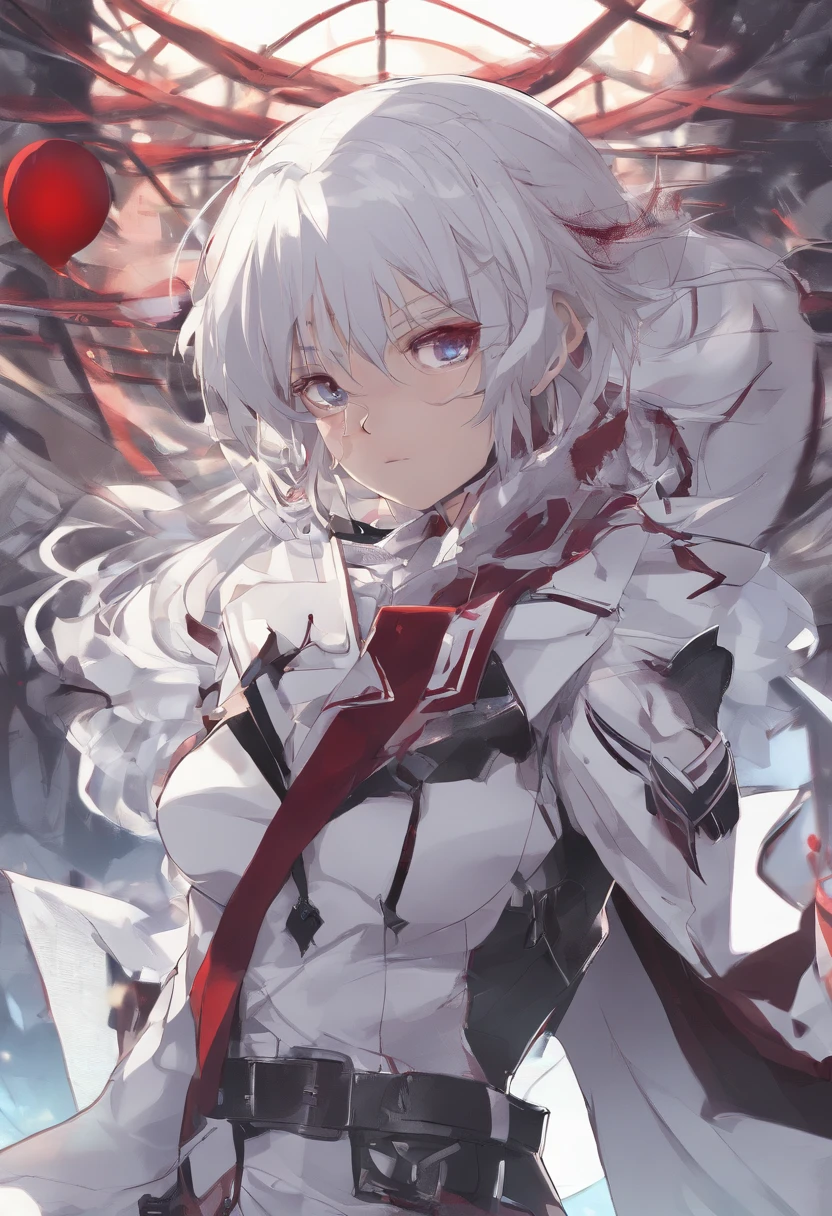 (Cowboy Shot),(((Thrust your hands forward))),(Smile eerily:1.3),masuter piece, Best Quality, Best Quality,amazing,1girl in,finely detail,depth of fields,the Extremely Detailed CG Unity 8K Wallpapers, masuter piece, Full body,(Lori),(White hair), red streaked hair, Red Eyes, (Full body),(Red mesh hair:1.5), (Ball of light from the hand),(Beautiful detailed eyes), Blood Drop,Blood fog, Floating hair,light Shafts, Soft Focus, Character Focus,disheveled hair,Long bangs, hairs between eyes, Looking at Viewer,Short hair, floating, blood splashing,Long hair,(blood stain),(White and black dress),(krystal),((Precise fingertips))