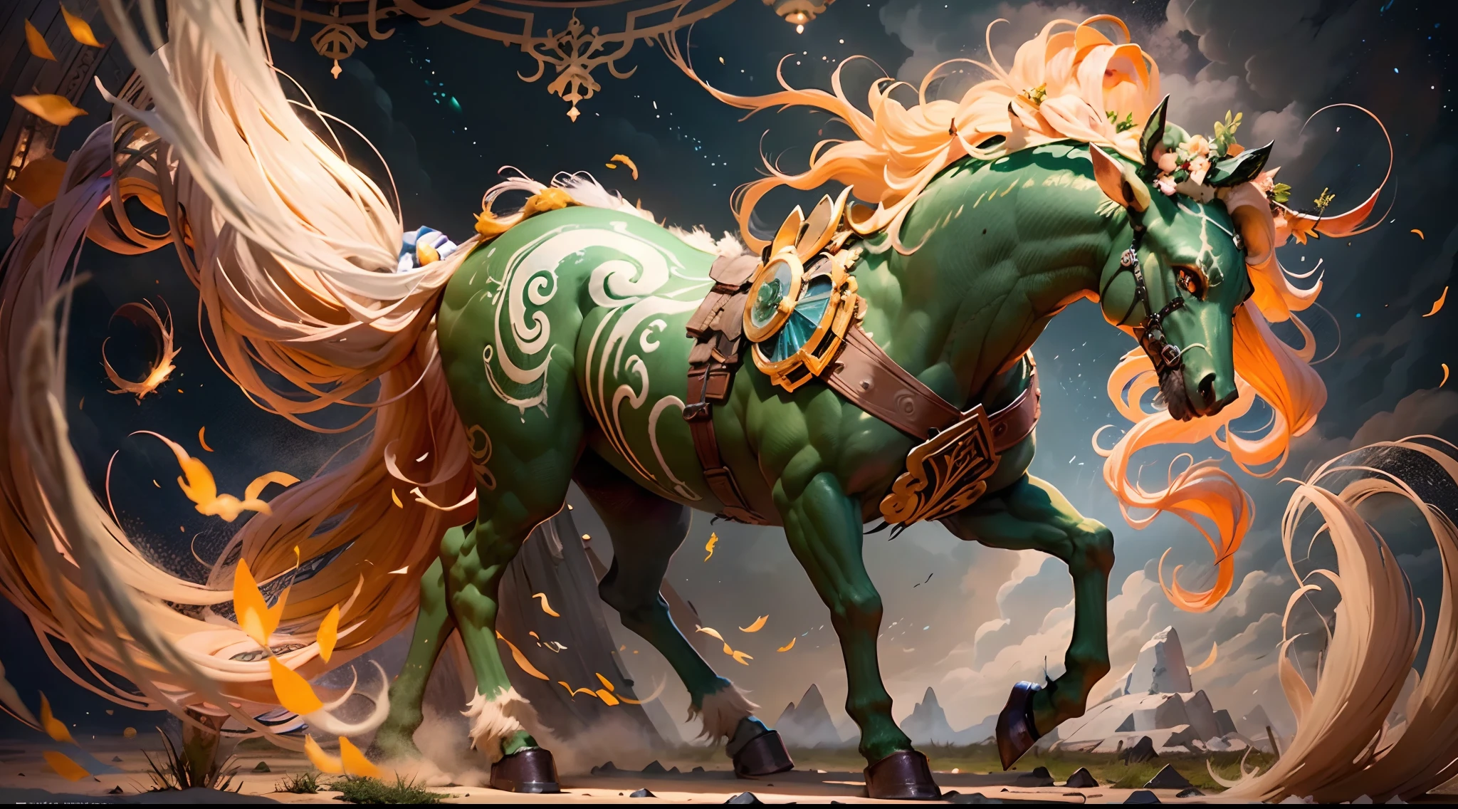 In the beautiful illustration of this super-grand scene，The ultra-distant lens shows us（Over eight separate and distinctive centaur characters：9.9），They all have their own characteristics，Vivid and interesting。Radiant from the heavens（Angelic centaurs：6.6），To nightmarish is（Centaurs surrounded by flames：6.6）、And then to the wind dancing in the air（Fairy centaurs：6.6）、And thunder and lightning surrounding（One-horned centaur：6.6），and shining metallic ones（Mechanical style centaur：6.6）、And then（A centaur with colorful dragon scales covering the whole body：6.6）The power is powerful、Elegant and agile（Elf centaur's slenderness：6.6）Gracefully wears a flower crown、Enchanting and charming（Tiflin centaurs：6.6）、Have the indescribable（Raised sexy：6.6）'s（Succubus centaurs：6.6）。Each character has their own unique charms and abilities。The illustration uses advanced artistic techniques and tools，（Divide the scene into sections by geometric arrangement：9.9），Each section corresponds to a centaur character，This makes more efficient use of space。Through Midjourney's advanced brush tools、Color palette、Material packs and model packs、Texture tools，For each centaur, beautiful props are designed to increase racial characteristics、Clothing and physical features，（Enhances the character's personality and visual appeal：2.5），The scenery in the illustrations is stunning，There are changing skies、rainbowing、extreme light、Stars and Moon。Incorporating iconic landmarks such as Mount Everest，and fireworks、tranquil lake、Natural and urban elements of waves and neon lights，Creates a magical atmosphere，The centaurs display their unique abilities and equipment in a variety of environments，This is true even in extreme alien landscapes。（Use Midjourney's tools、Material packs、Texture tools、The color palette makes depicting details vivid and realistic：9.9），From complex hairstyles and as well as different racial traits、Body、Appearance features、Clothing to real textures，This greatly enhances the realism of the cha