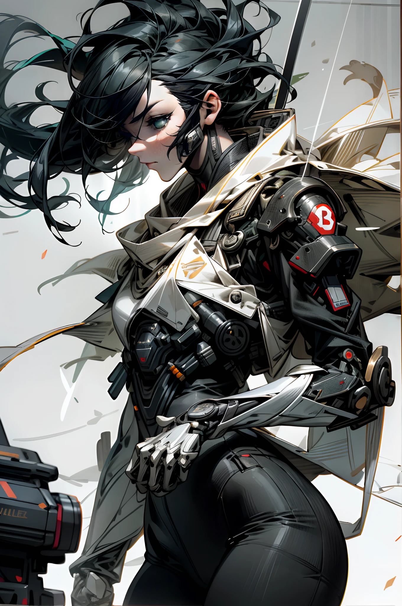 tmasterpiece，best qualtiy，cinematic ligh，offcial art，Propaganda art，movie wallpapers，Very detailed CG unified 4k wallpaper，Complicated details，white backgrounid，The upper part of the body，sface focus，concept-art，The art of production，（ , highres, (realistic, photo-realistic:1.2), physically-based rendering, machinery, reflection, realistic, cyberpunk, symmetric front view close up head shot eyes symmetry face very sharp focus realistic award winning matte drawingcinematic ligh灯光 1女孩，mechs，（illustratio：1.1），slim，White skin of the，delicated face，King's robe，shine，Tights，（cabellos largos dorados），green-eyed，battlefiled，chips，shine，long sword，((full bodyesbian))