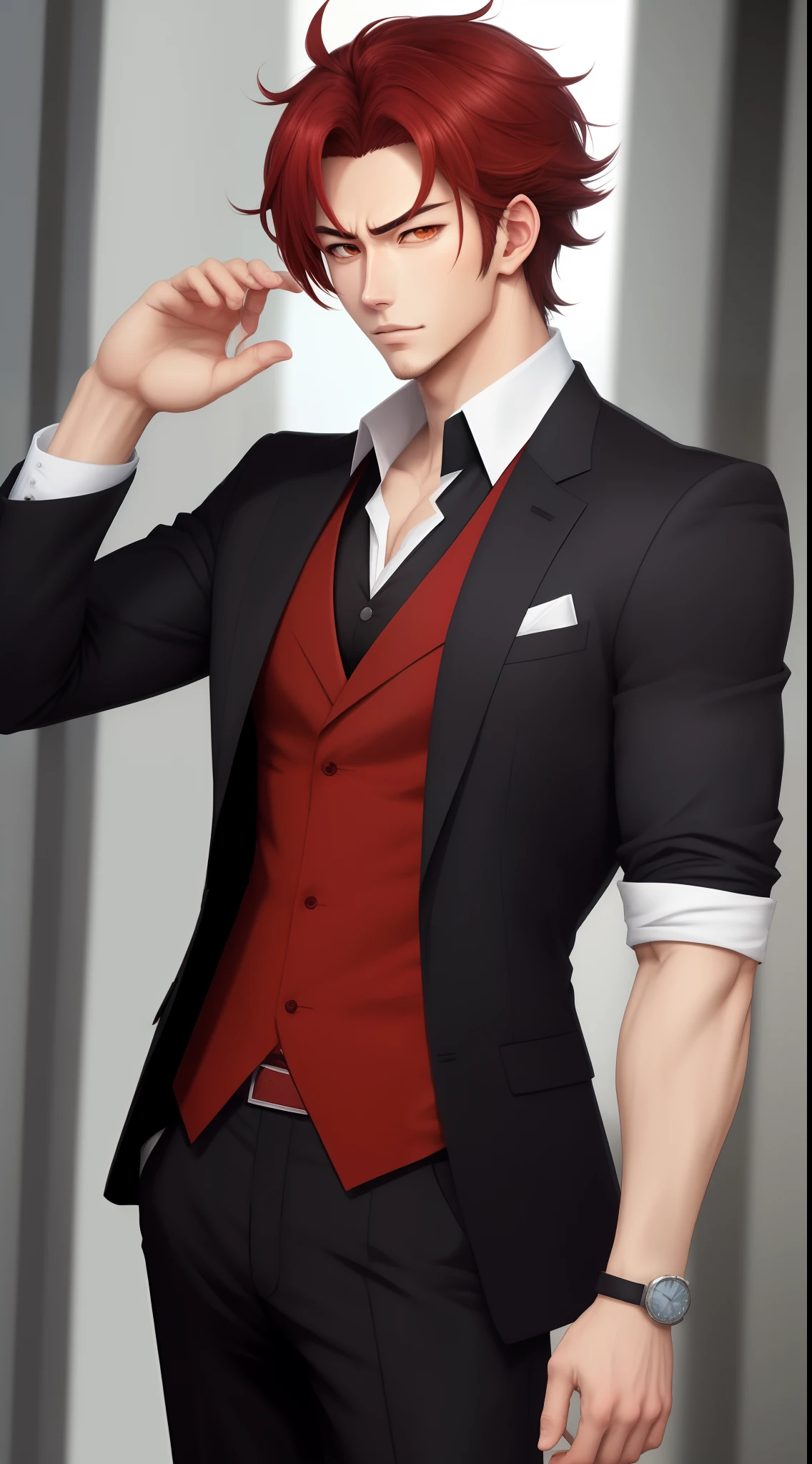 Handsome anime style man