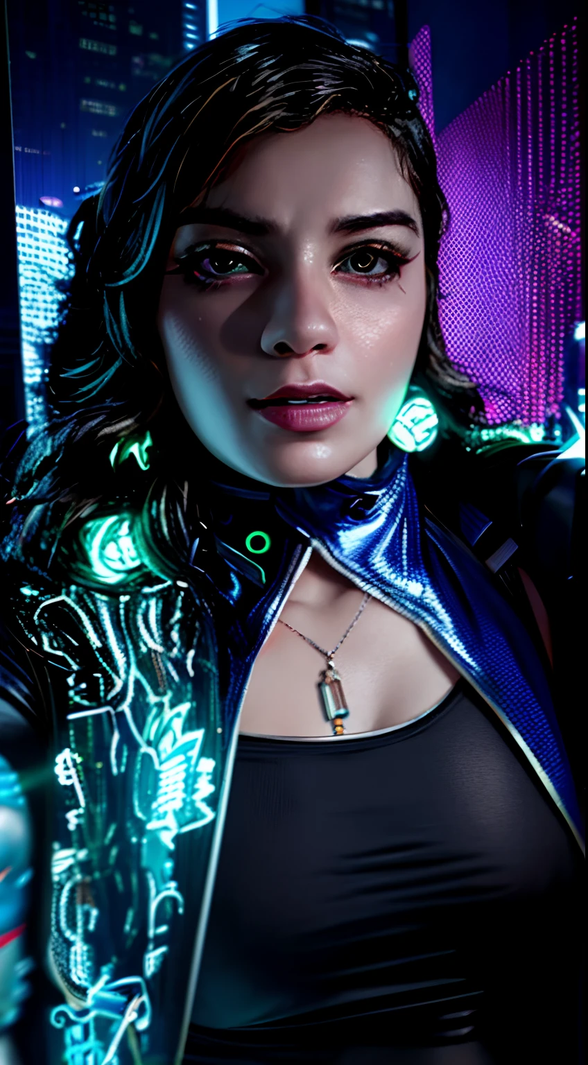Lady superhero in cyberpunk style, 8K.