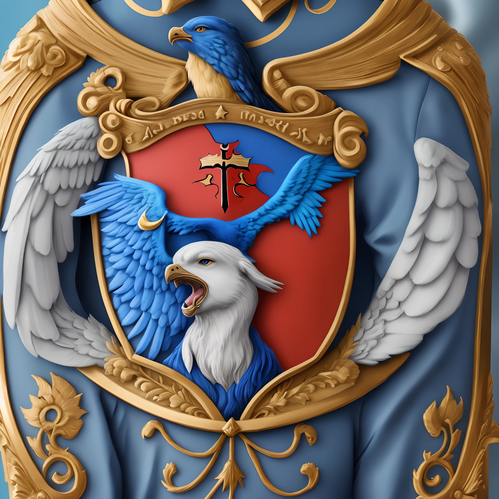 (Realista)coat of arms(azul)(represente um rei)