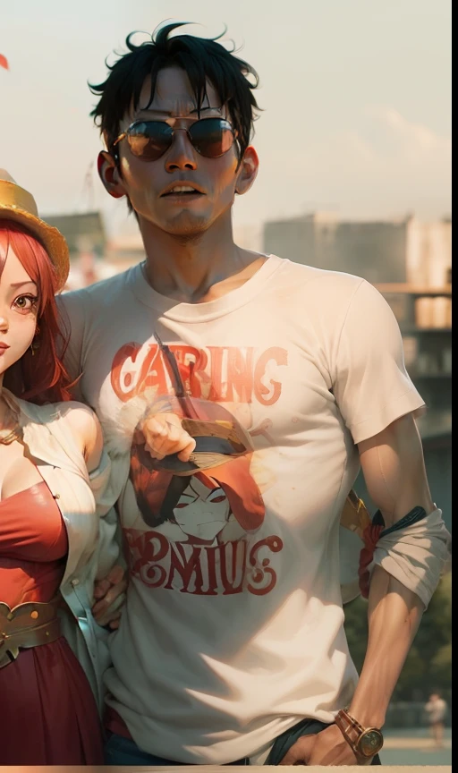 Luffy with nami and robin
