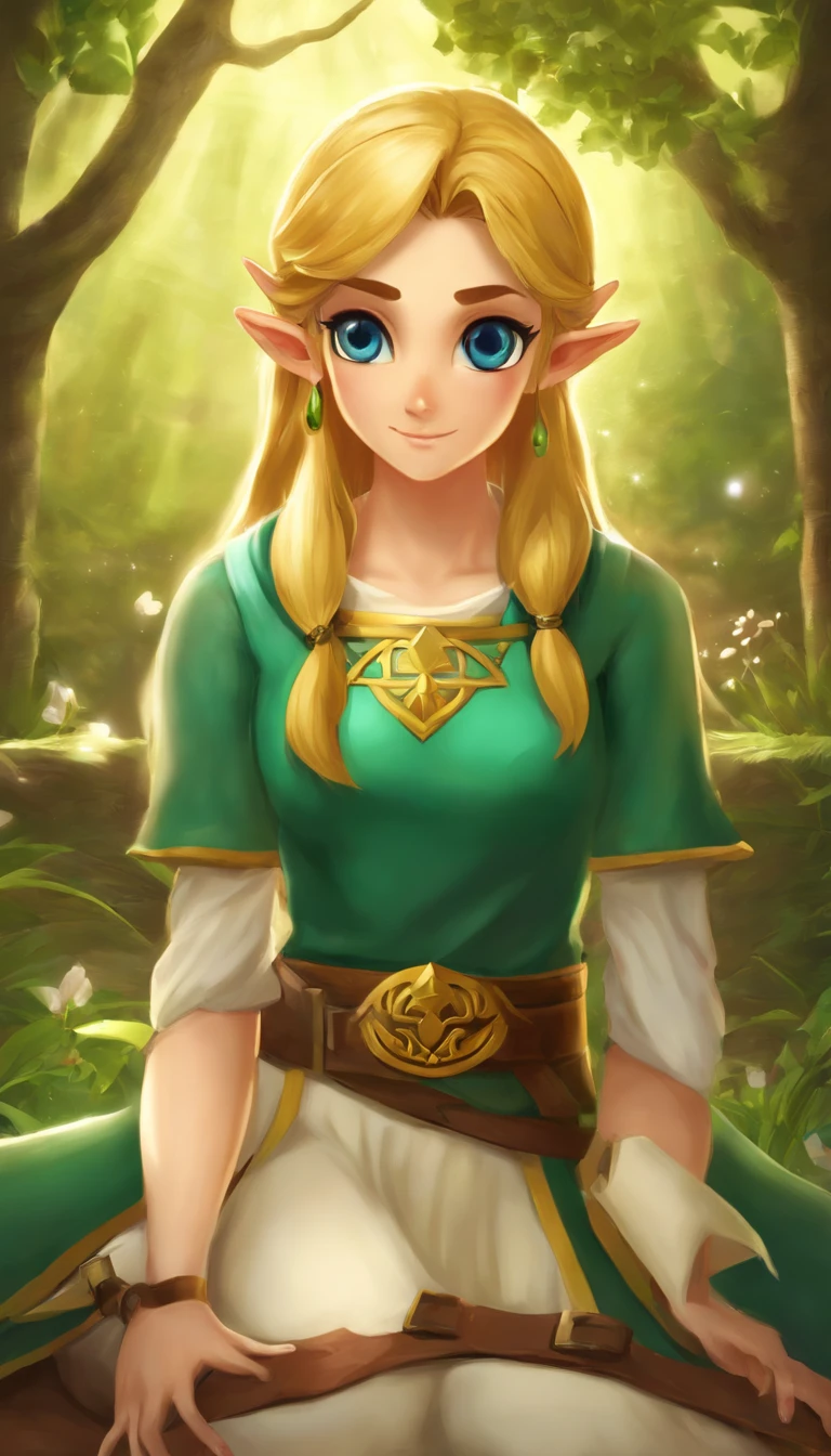 Princesa Zelda, 1girl, Pedido do artista, belt, blonde hair, camisa azul, livro, Botas, no expression, corpo inteiro, olhos verdes, Altas, Olhando para o Viewer, Magic, Nintendo, Pants, orelhas pontudas, camisa, short hair, fundo simples, sozinho, A Lenda de Zelda, A Lenda de Zelda: Sopro da Natureza, A Lenda de Zelda: Tears of the Kingdom, flor feita de luz, Magic