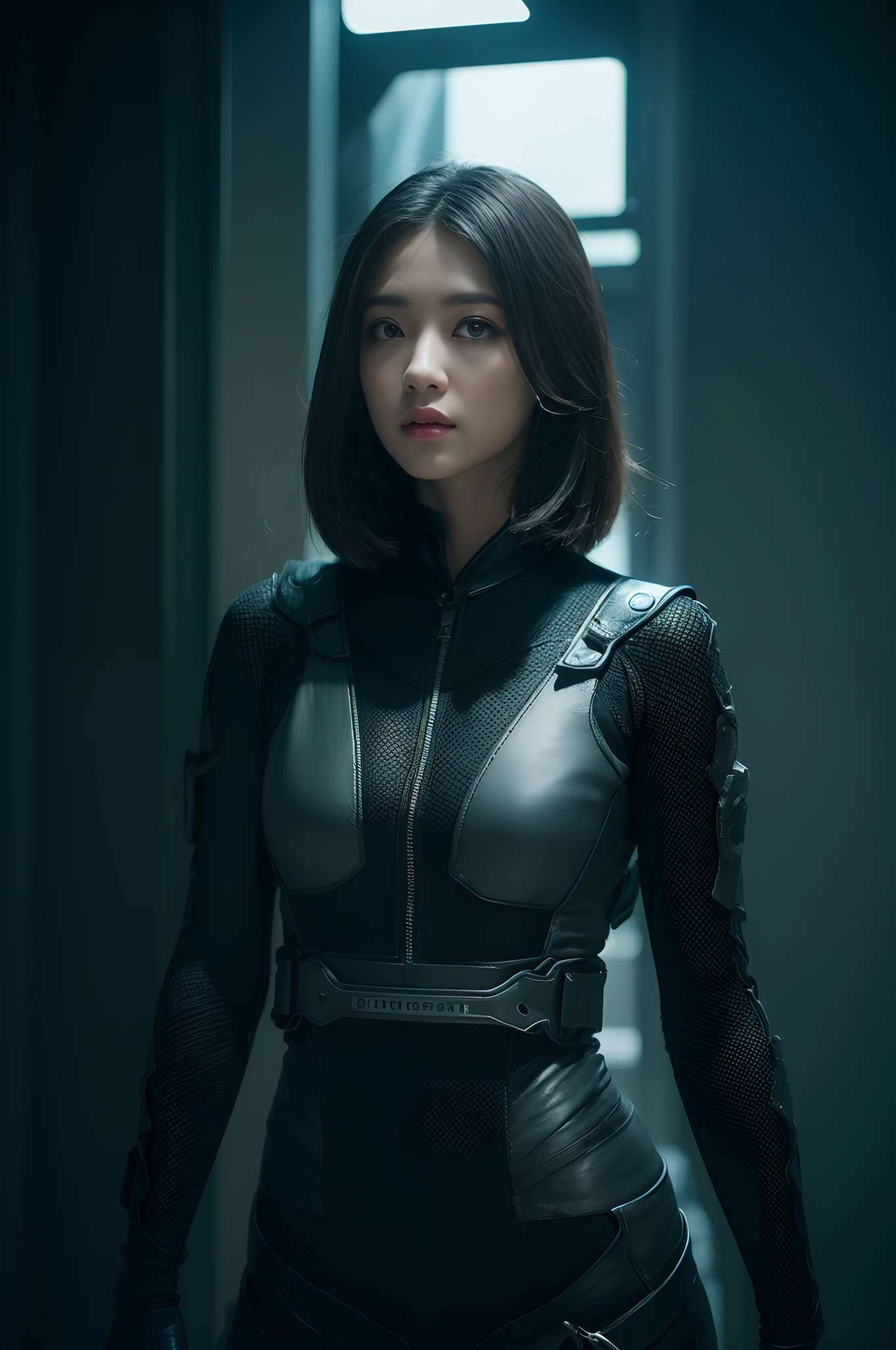 3D, A beautiful cyberpunk female image,hdr（HighDynamicRange）,Ray traching,NVIDIA RTX,Hyper-Resolution,Unreal 5,Subsurface scattering、PBR Texture、post-proces、Anisotropy Filtering、depth of fields、maximum definition and sharpness、Many-Layer Textures、Albedo e mapas Speculares、Surface coloring、Accurate simulation octane rendering of light-material interactions、Two-colored light、largeaperture、Low ISO、White balance、the rule of thirds、8K raw data、blackstockings