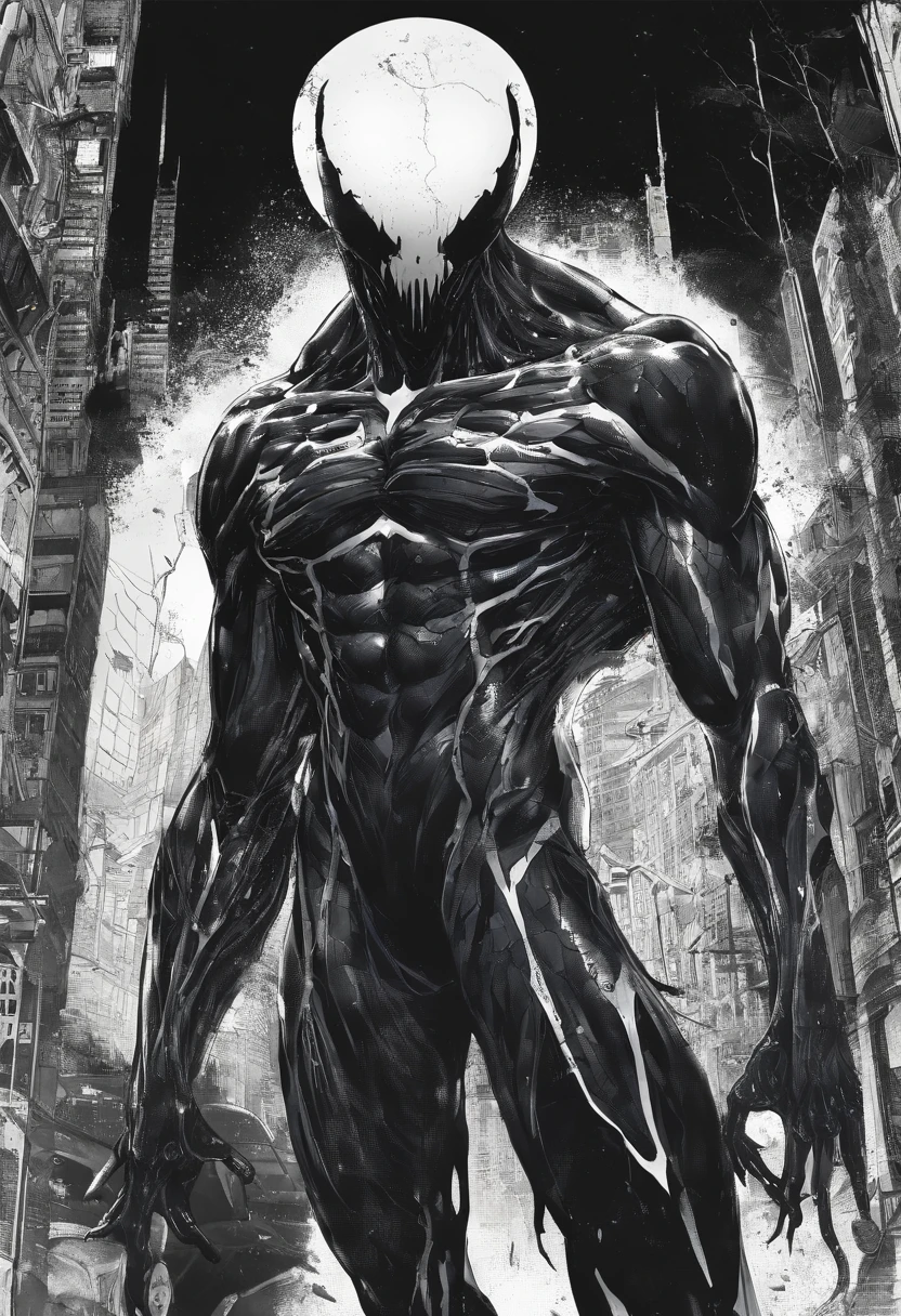 Q version of cute and cute venom，Marvel Venom，Full body like，Squat，Close-up，of a real，Facial features are carefully depicted，Realistic skin texture，Dark style，depth of fields，high light，Real light，Ray traching，oc rendered，Hyper-realistic，best qualtiy，8K，Works of masters，super-fine，Detailed pubic hair，Correct anatomy，sharp focus on eyes，Bokeh，Facial features are carefully depicted