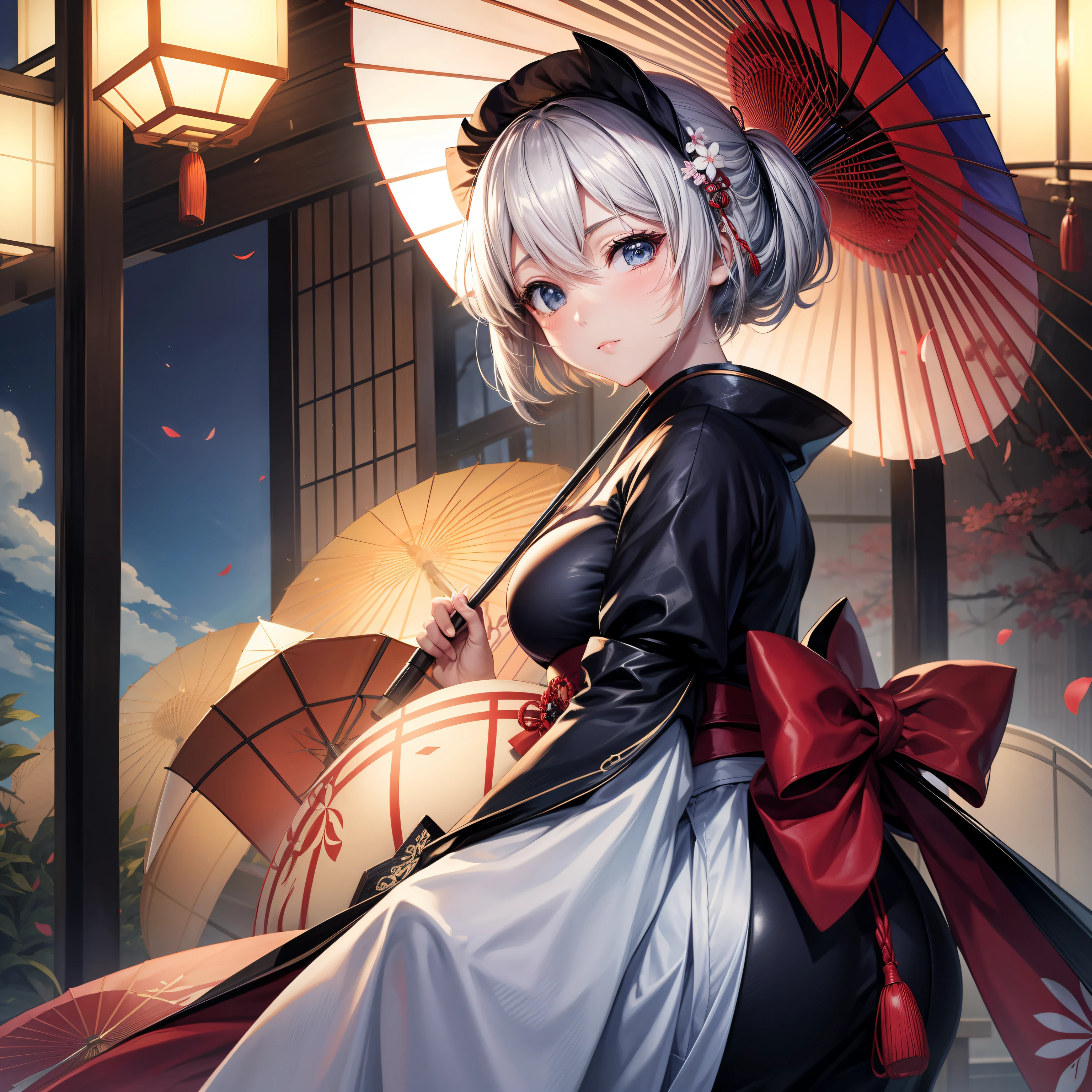 2b、Japanese dress、Japanese umbrella