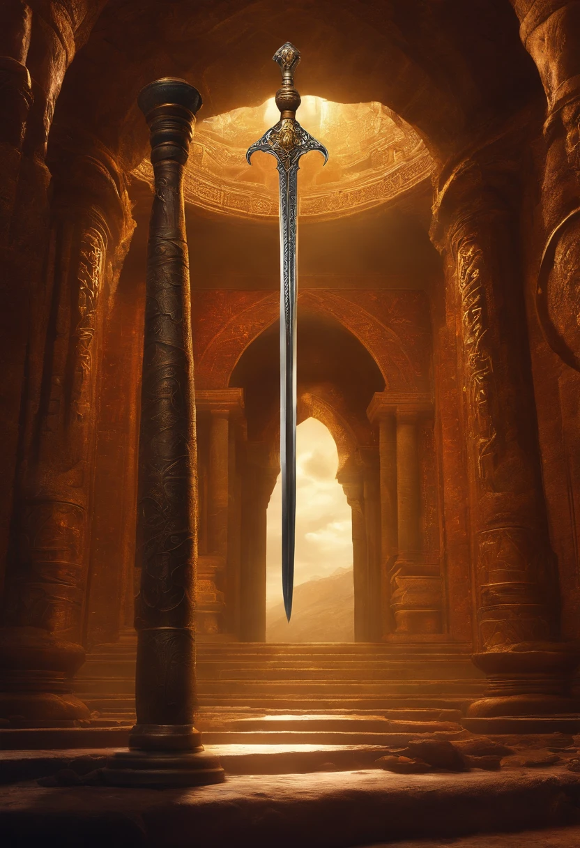 They find the magical relic, A legendary sword that grants extraordinary powers to those who wield it on the ground , brilhante ,