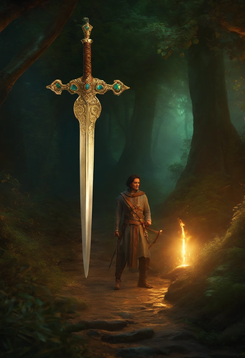 They find the magical relic, A legendary sword that grants extraordinary powers to those who wield it on the ground , brilhante ,