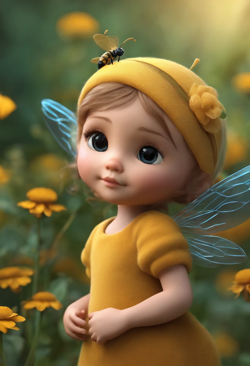 Cute 3D with bee wings