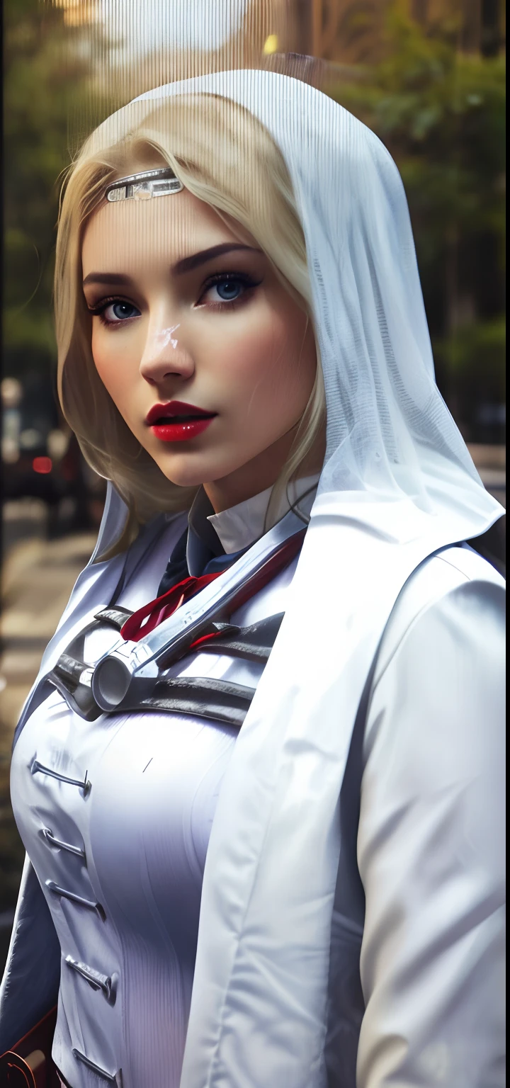 beautiful swedish college girl, blonde, full body, in elegant outfit, outside on the street, blonde hair, ponytail, long hair, blue eyes, bimbo lips, red lips, ((white playboy bunny costume)), ( (perfect silicone breasts), photorealistic, photo, masterpiece, realistic, realism, photorealism, high contrast, photorealistic digital art trending on Artstation 8k HD high definition detailed realistic, detailed, skin texture, hyperdetailed, realistic skin texture, armor, best quality, ultra high resolution, (photorealistic: 1.4), high resolution, detailed, raw photo, sharp re, by lee jeffries nikon d850 film stock photography 4 camera kodak portra 400 lens f1.6 rich colors hyper realistic texture realistic lighting dramatic irrealengine trend in artstation cinestill 800,