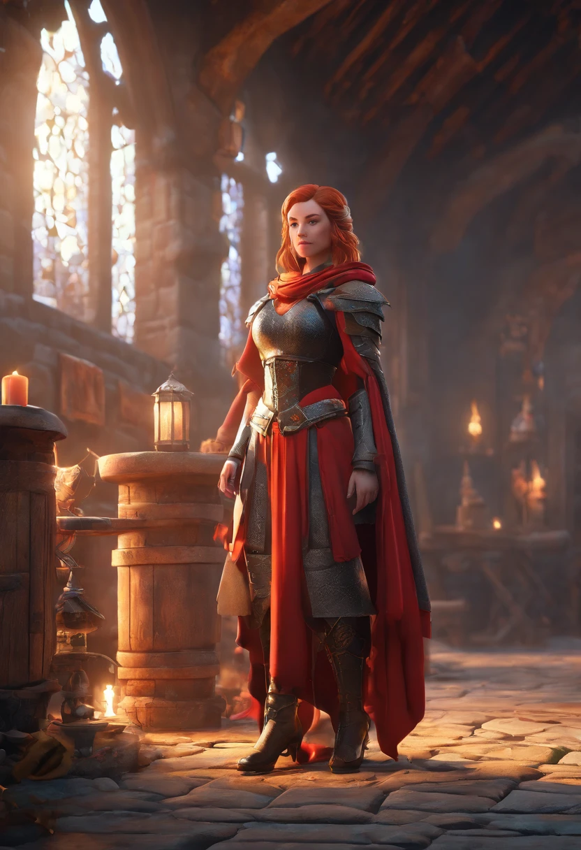 A black medieval winter scene featuring a chubby female with red hair wearing sexy minimal small armor and really smal black clothing. The female character has a thick body, thick legs, thicc thighs, and the widest hips. The emphasis is on the photo taken from the back to showcase the character's big booty. The image quality should be the best, with a high resolution of 4k or 8k, and it should be ultra-detailed and realistic. The art style should reflect a medieval setting with vivid colors, and the overall color tone should convey a winter atmosphere. The lighting should enhance the depiction of the character's curves and highlight the details of the armor and clothing.