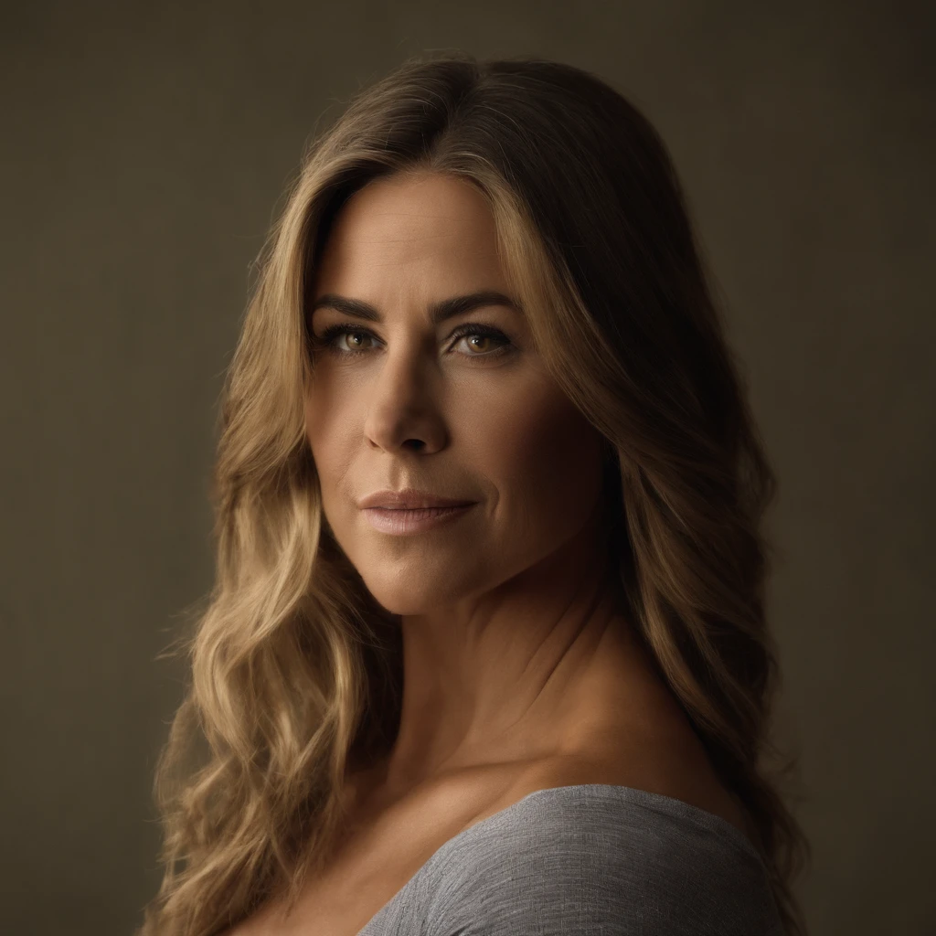 Photograph of an amazing woman, STANDING THAT THE WHOLE BODY IS VISIBLE Wear a low-cut top., (((busto muito pesado))), cabelos lisos escuros curtos, sentado em rochas, ao lado da praia, look-at-camera, symmetric eyes, simetrical face, foto realista, Cineasta, Rastreamento de rotas, specular illumination, Volumetric light for the face, Path traced by the hair, visible shadows, intrincado, elaborar, hiper realista. Foto realista de um retrato de Jennifer Aniston, Totalmente nua e de tetas grandes