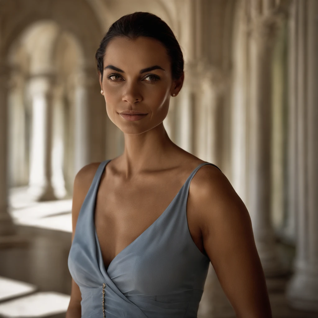 Photograph of an amazing woman, STANDING THAT THE WHOLE BODY IS VISIBLE Wear a low-cut top.., (((busto muito pesado))), cabelos lisos escuros curtos, sentado em rochas, ao lado da praia, look-at-camera, symmetric eyes, simetrical face, Foto realista, Cineasta, Rastreamento de rotas, specular illumination, Volumetric light for the face, Path traced by the hair, visible shadows, intrincado, elaborar, Hiper realista. Foto realista de um retrato, Totalmente nua e de tetas grandes