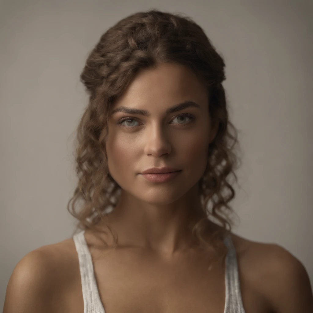 Photograph of an amazing woman, STANDING THAT THE WHOLE BODY IS VISIBLE Wear a low-cut top.., (((busto muito pesado))), cabelos lisos escuros curtos, sentado em rochas, ao lado da praia, look-at-camera, symmetric eyes, simetrical face, Foto realista, Cineasta, Rastreamento de rotas, specular illumination, Volumetric light for the face, Path traced by the hair, visible shadows, intrincado, elaborar, Hiper realista. Foto realista de um retrato, Totalmente nua e de tetas grandes