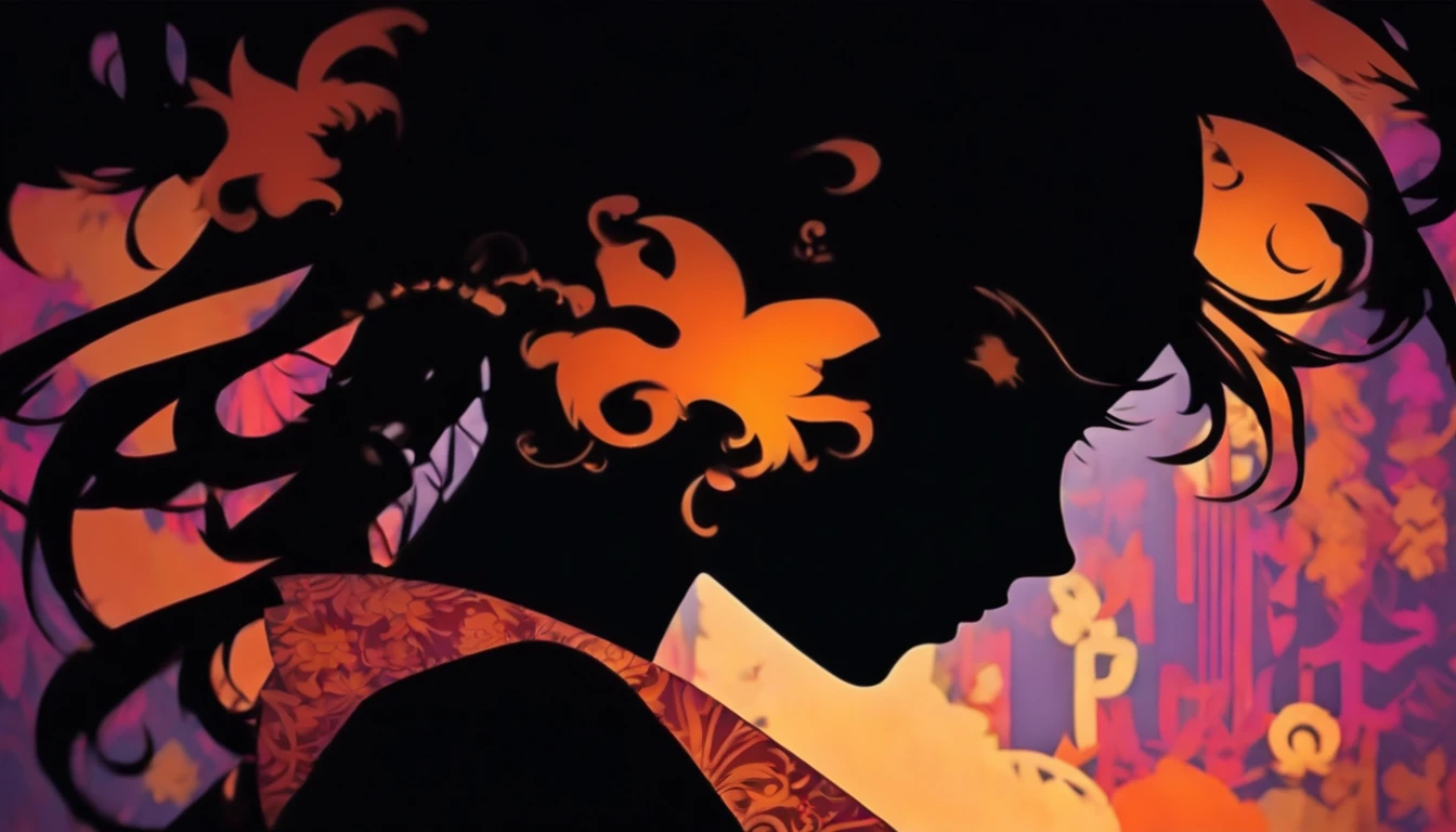 (Silhouette Art,cutouts:1.6)
(((Paper cutting art,A world where only black exists:1.3)

(Cowboy Shot),1 girl,Solo,
(Kimono Girl,profile:1.2),white, Clear and beautiful face,

BREAK
(Saturn)
Textured glass background,