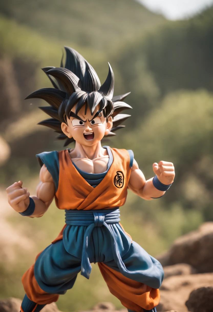 Son goku with broken equipment on namek with piccolo throwing a genkidama