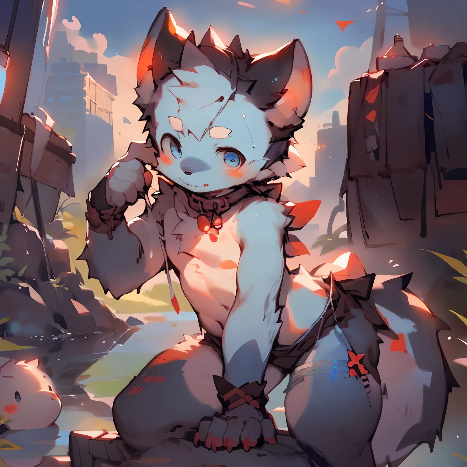 A cute young dog with light blue fur on head, a little deeper blue on leg and white fur on stomach, lie on street, in front of high buildings, facing forward, show its pink doggy . 
BREAK
anthro,furry,feral,(digital media \(artwork\):1.2),(hi res,absurd res:1.2),perfect anatomy,anatomically correct,detailed,detailed face,detailed eyes,(realistic fur,detailed fur:1.25),detailed background,amazing background.
BREAK
(by puinkey \(artist\):1.2),(by unrealplace,by kuroisumi,by milkytiger1145,by moki,by emolga 1,by ovopack:1.2),(by cydonia xia:0.8),(by Pino Daeni:0.8),(by hioshiru:0.8),(by chunie:0.8).