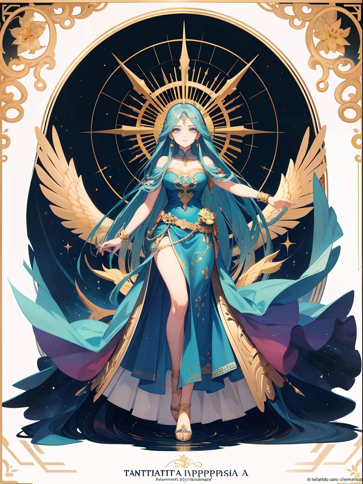Olhos luminosos,(Olhos detalhados),Hua Dian,(mamas expostas:2.3),Ombros levantados:1.1),clivagem,seios grandes,(pupilas brilhantes:1.1)Cabelo virado para cima,Mago Celestial Lindo,uma bela imperatriz fantasia,tarot design, Tarot card art, alto detalhamento + Tarot cards, Tarot estilo Art Nouveau, art deco shaman, Tarot card art, tarot design,(A obra-prima,alta qualidade,alta resolução,A mais alta qualidade de imagem)