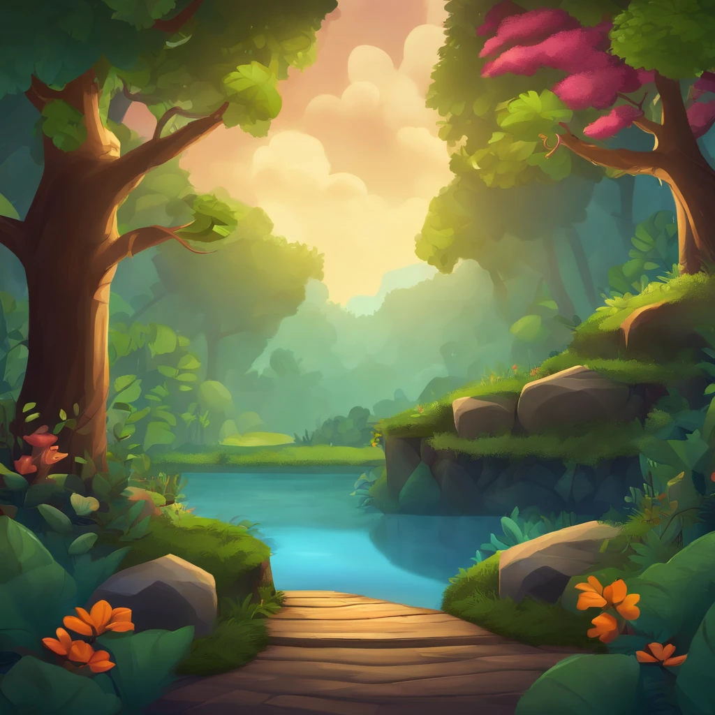 plataforma de jogo 2d, magical forest background, video game scenario