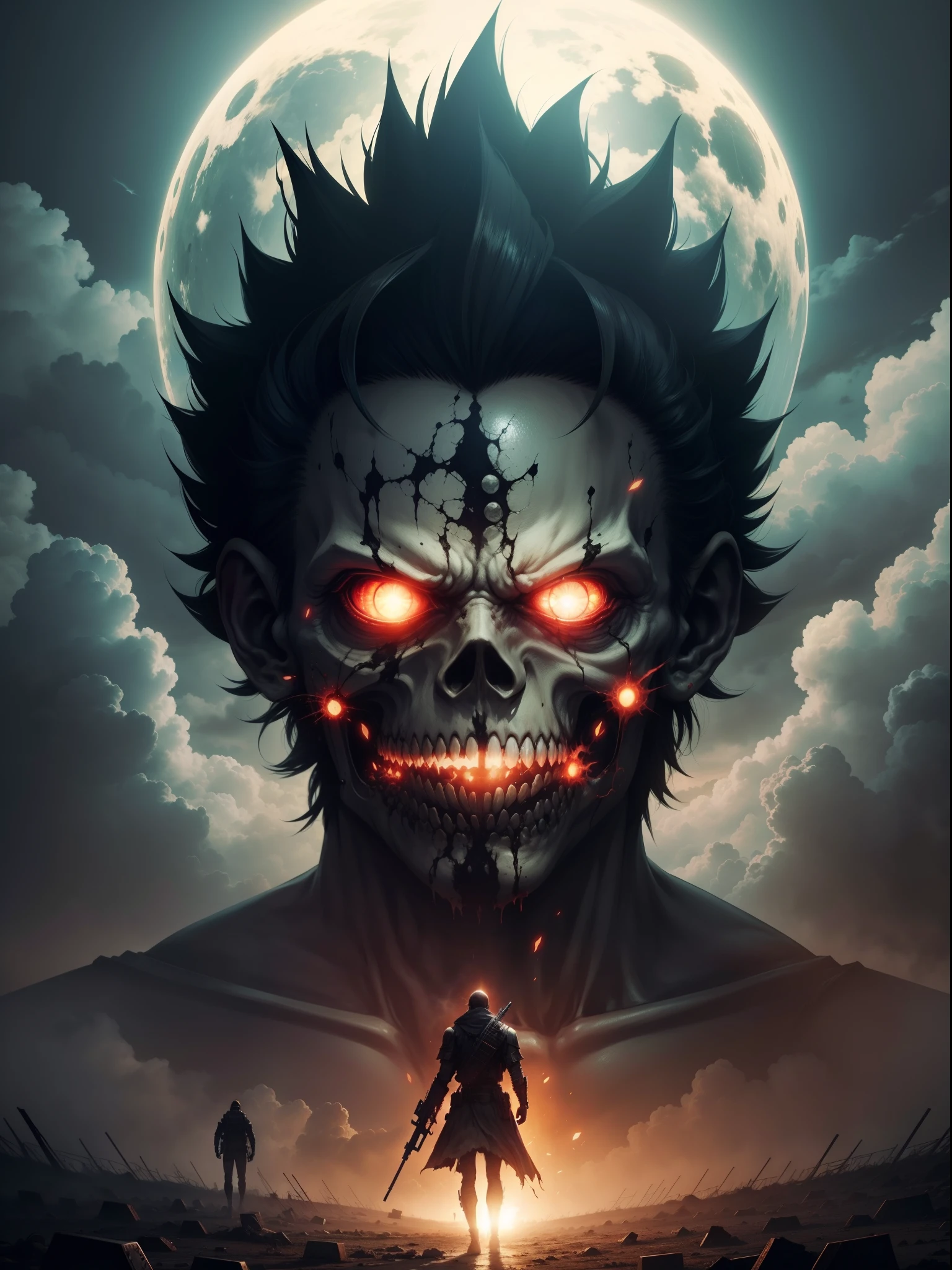 Generate the end of the world,the apocalypse with demons killing people piercing humans, eating up souls,with lost souls wandering around