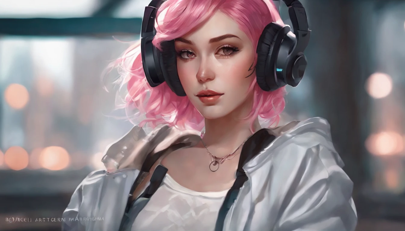 anime girl with pink hair and headphones, artwork in the style of guweiz, style artgerm, 8k artgerm bokeh, kda, artgerm portrait, extremely detailed artgerm, artgerm detailed, ! dream artgerm, ig model | artgerm, artgerm lau, lofi portrait