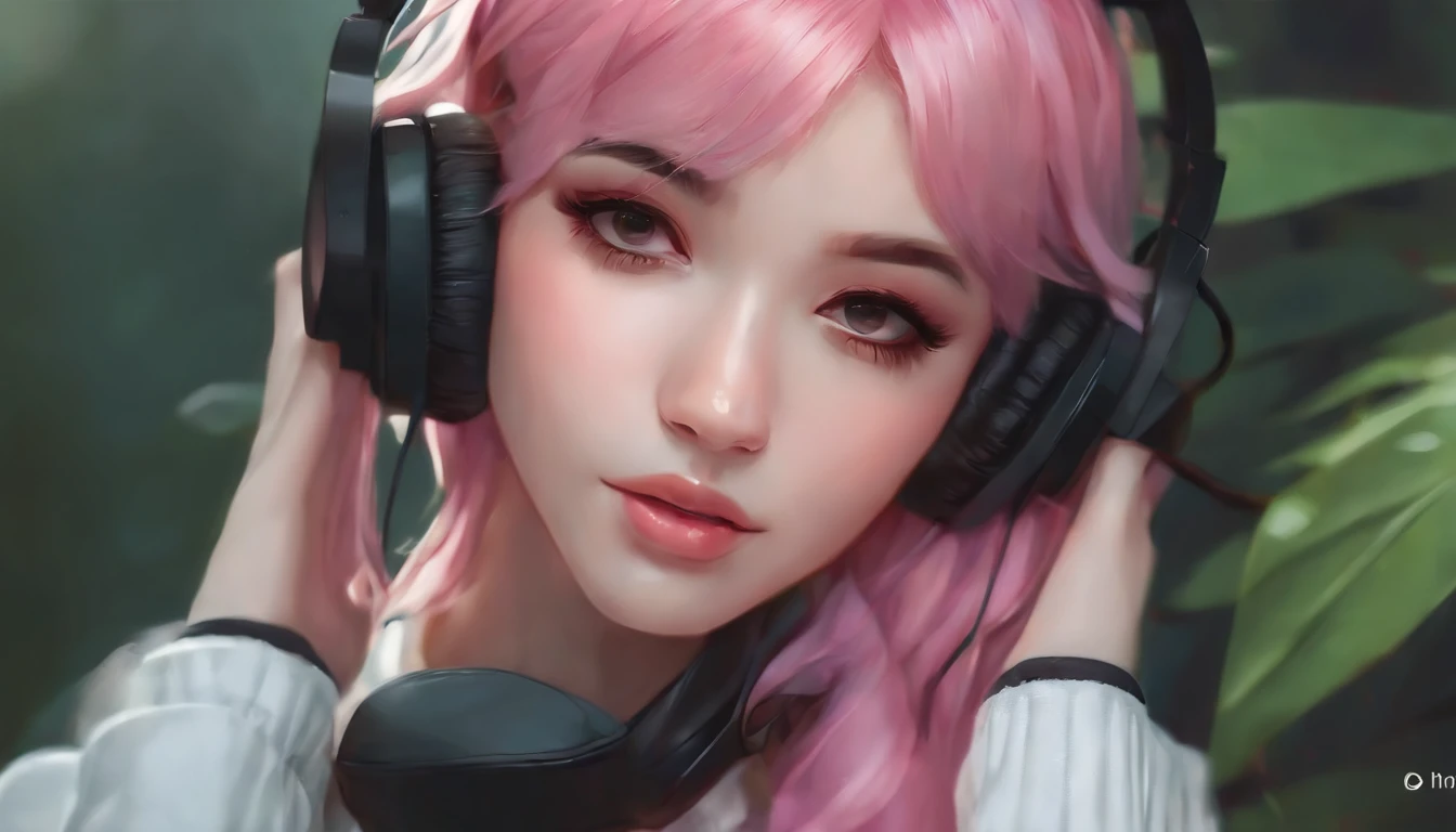 anime girl with pink hair and headphones, artwork in the style of guweiz, style artgerm, 8k artgerm bokeh, kda, artgerm portrait, extremely detailed artgerm, artgerm detailed, ! dream artgerm, ig model | artgerm, artgerm lau, lofi portrait