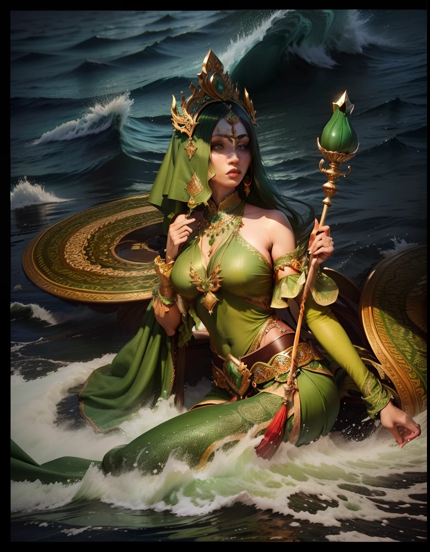mulher indonesia em uma floresta assombrada