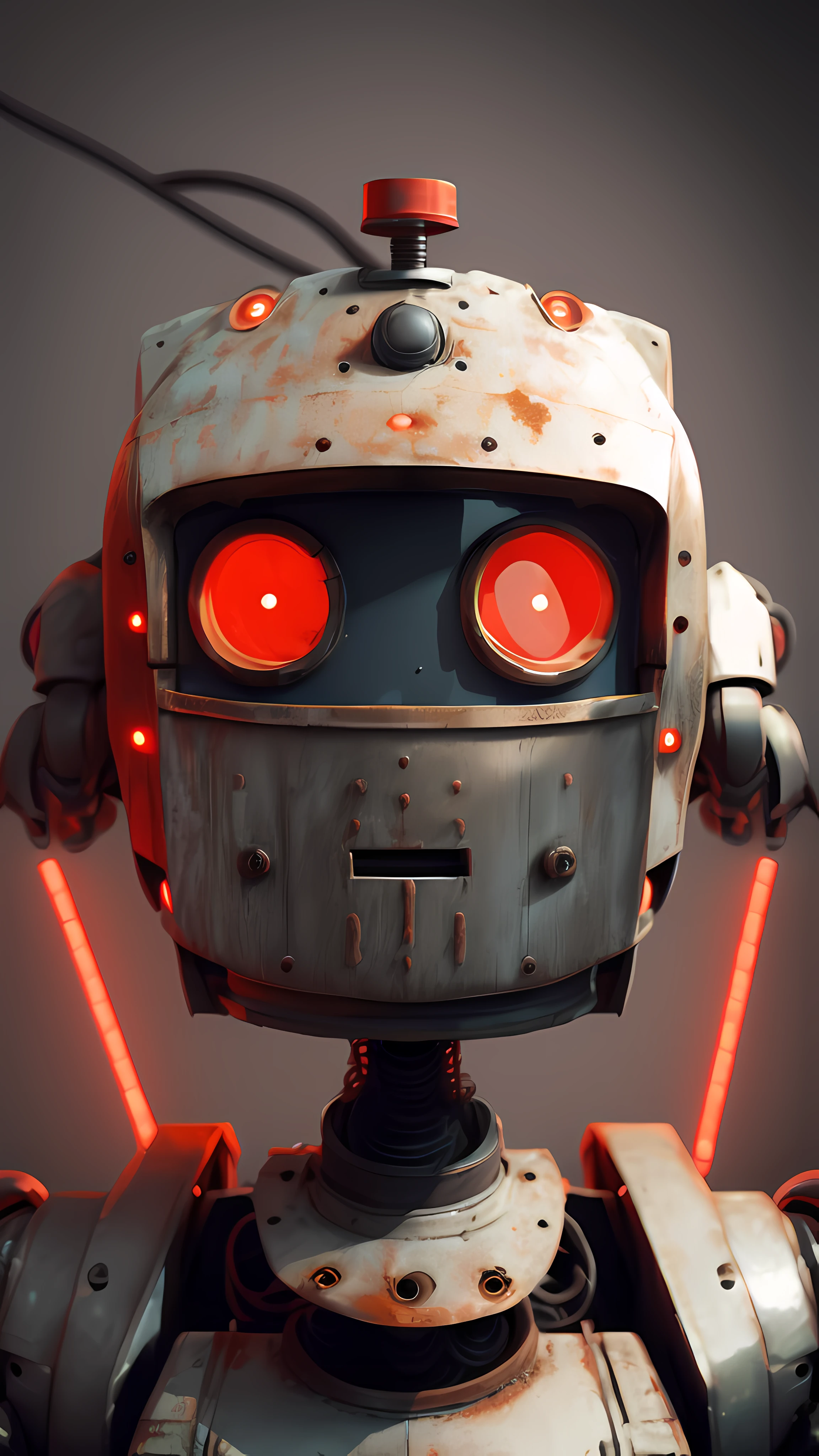 : the skeleton robot can have a lovely design, with large and expressive eyes, bright colors and rounded shapes, which make it attractive cartoon style