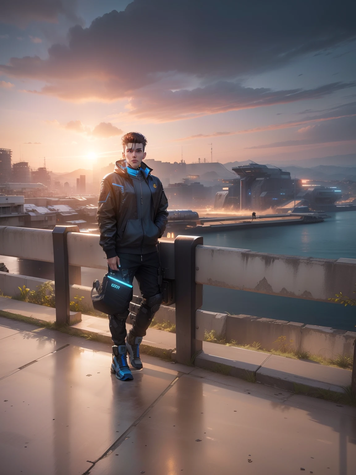 8k realistic not change face baground so beautiful cyber punk smart boy realistic