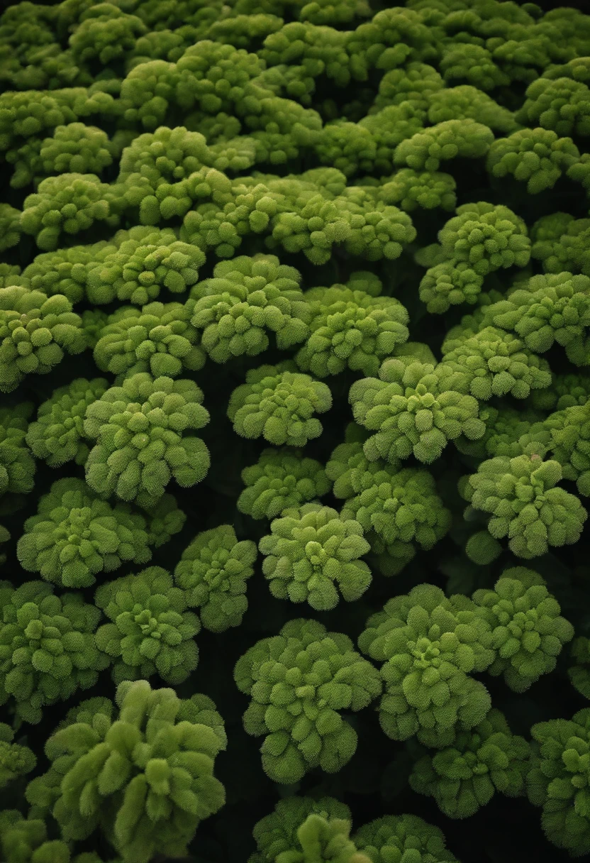 Plants from the International Space Station on a light cream-colored tabletop, vista de cima para baixo