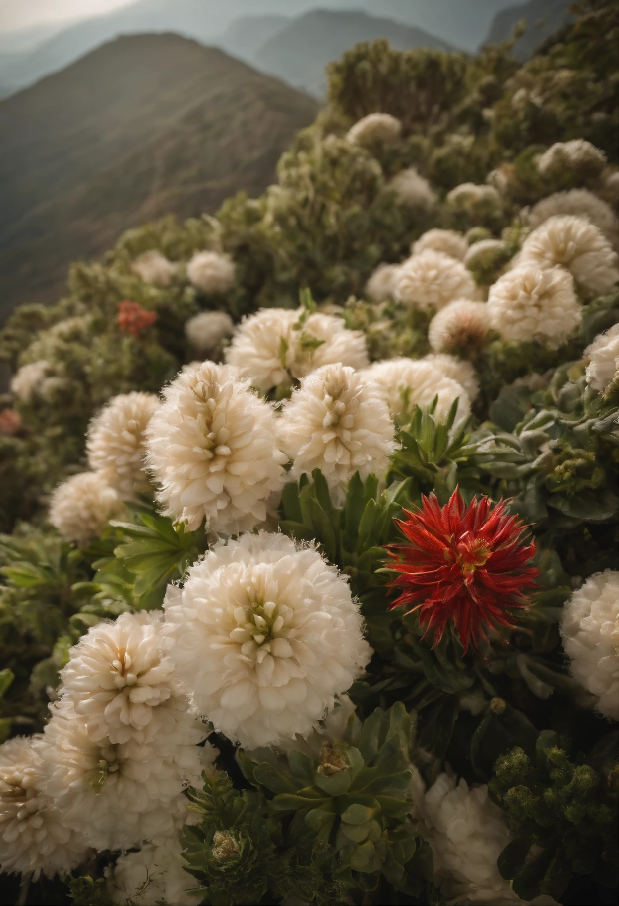 Plants from the International Space Station on a light cream-colored tabletop, vista de cima para baixo