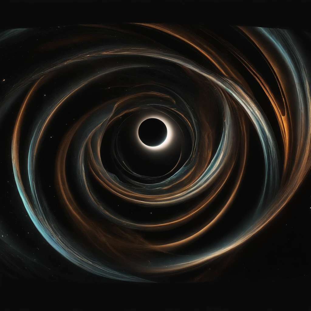 Black holes in the universe，in a panoramic view，（plethora of colors，Best quality，high detal，tmasterpiece，cinmatic lighting，4K，Chiaroscuro）