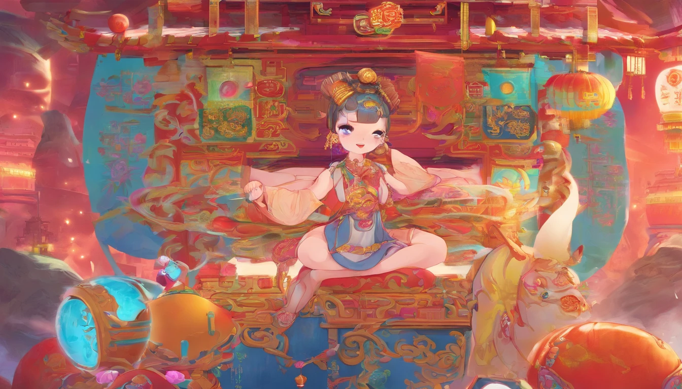 China-style,Tang dynasty baby girl,Hanfu,Cute and cute,A ball head,Take a bunch of sugar gourds,The lively streets of Chang'an,eery,Full body like,Detailed and accurate,depth of fields,8K,A high resolution,tmasterpiece,Beautiful wallpapers,high qulity,high detal,s the perfect face,offcial art,blur backgroun, --Niji 5 --Q 2
