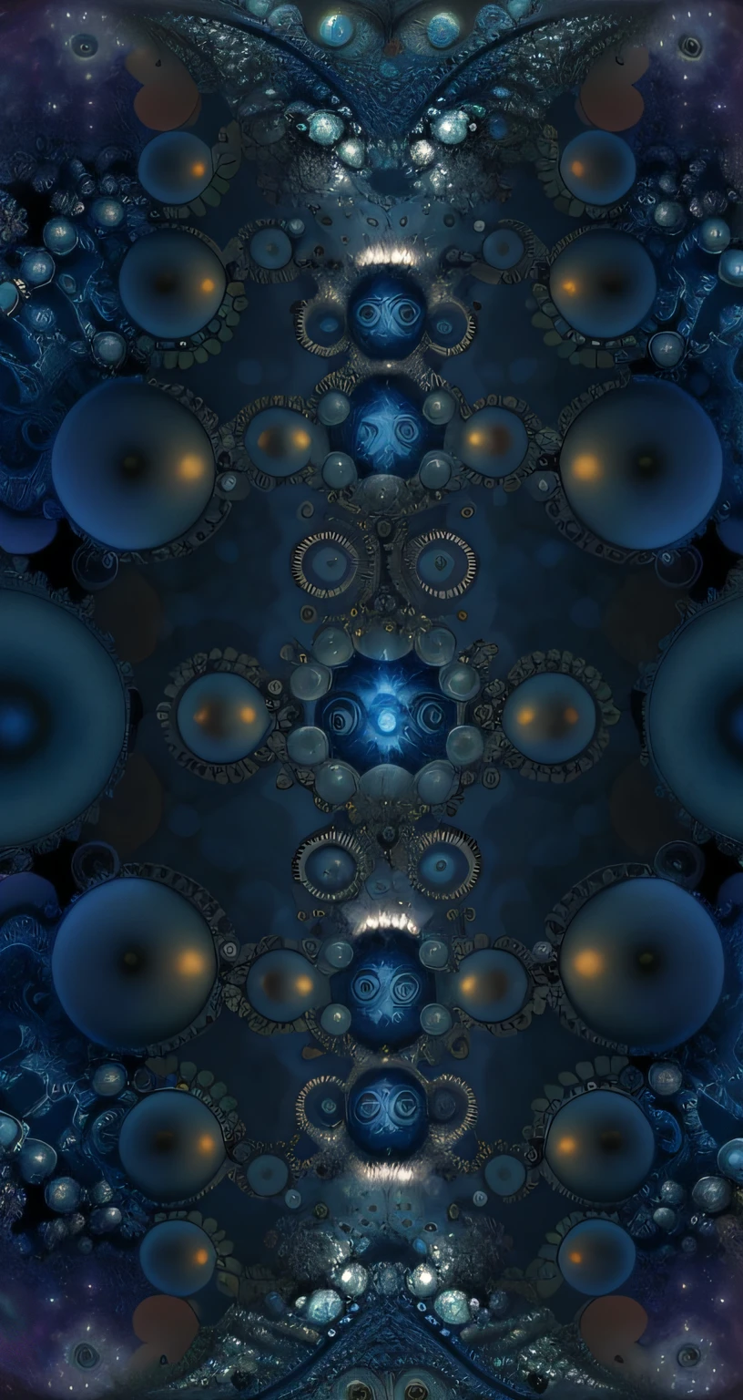 um close up de um design abstrato azul e preo com muitas bolhas, Barroco Fractal, abstract fractal automaton, Fractal dreamscape, mandelbot fractal | | |, complex alien fractal structure, bioma fractal, desenho de fantasia feito de fractais, cacos e fractal do infinito, fractal simeria, fundo ornamentado do giger, fundo ninja do ciborgue fractal, symmetrical fantasy landscape, alterar cores, galaxy, Planeamento, e, Extraterrestres, LSD, Seres, humanoide, Cores, Colouring, vermelho, vermelho, verde, Rosa, olhos, eyes, alienigenas, borboletas, espirais