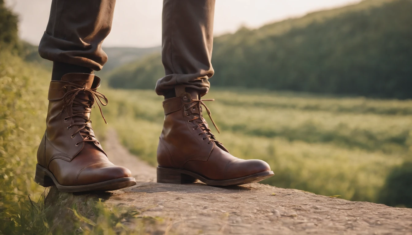 An old gentleman with a goatee is taking off his boots, 8K分辨率,Wallpaper masterpiece,Best quality,digitial painting,Highly meticulous,Ultra high quality