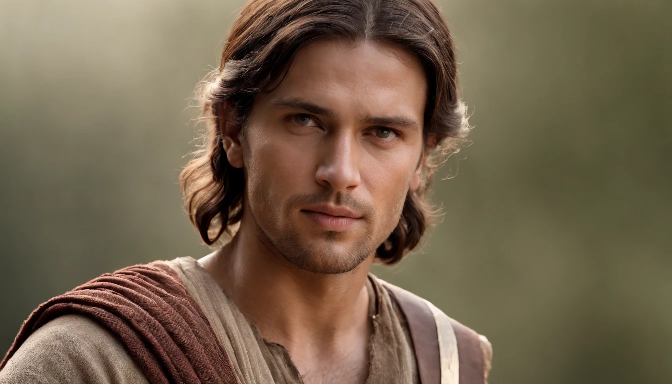 Character David from the Bible, Olhando para mim, perfectly proportions, Imagem centralizada, visualmente rico, cinemactic, Mschiffer, Arte do papel de parede, Papel de parede UHD, Ultra sharp focus