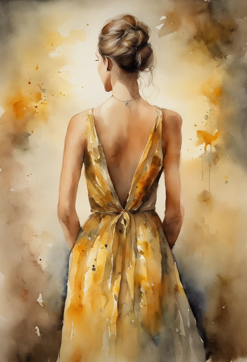 Sonnenblumenfelder、Back view of a beautiful girl、Strahlen der Sonne