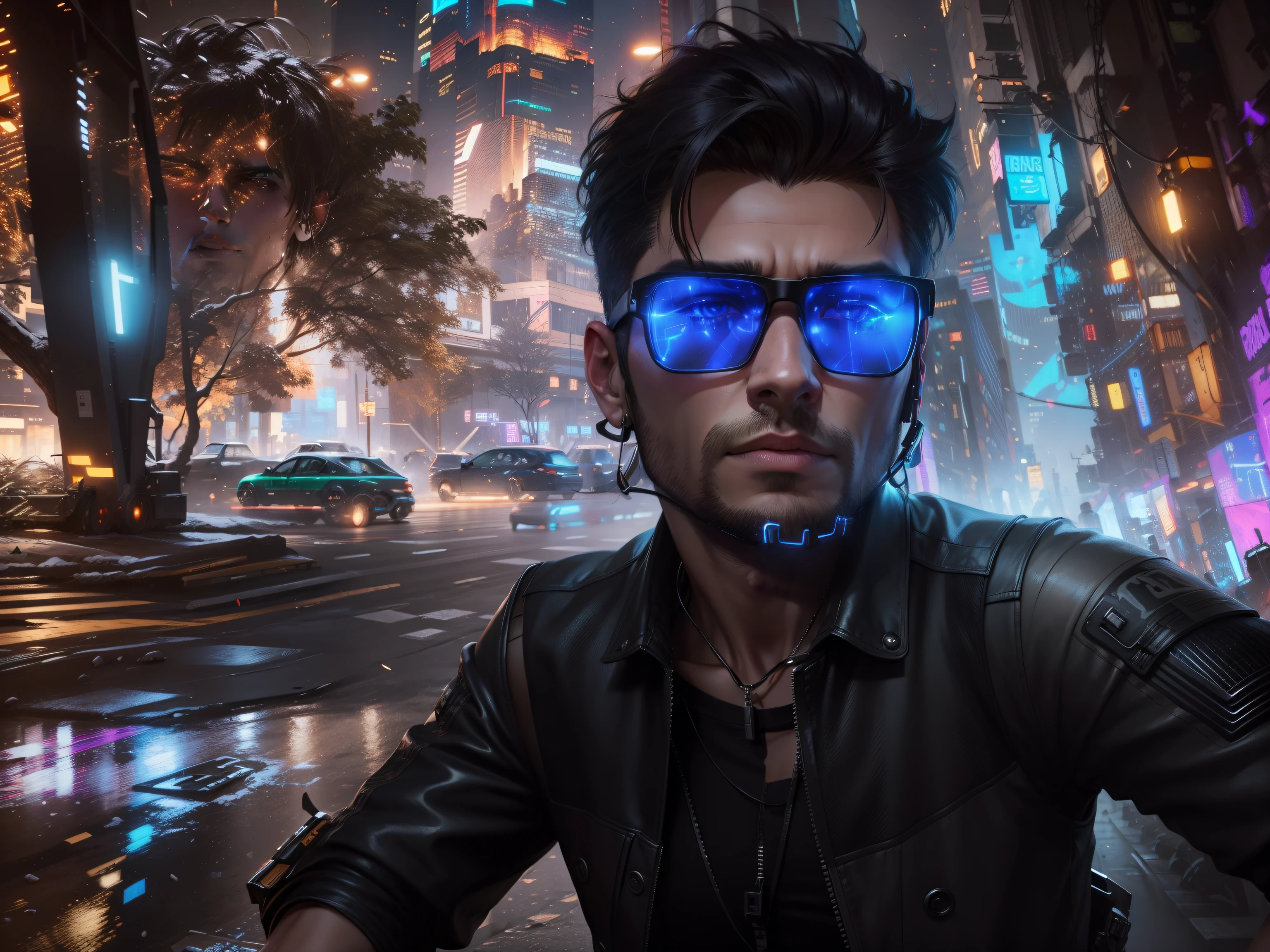 Change background cyberpunk handsome boy, realistic face, 8k, ultra realistic