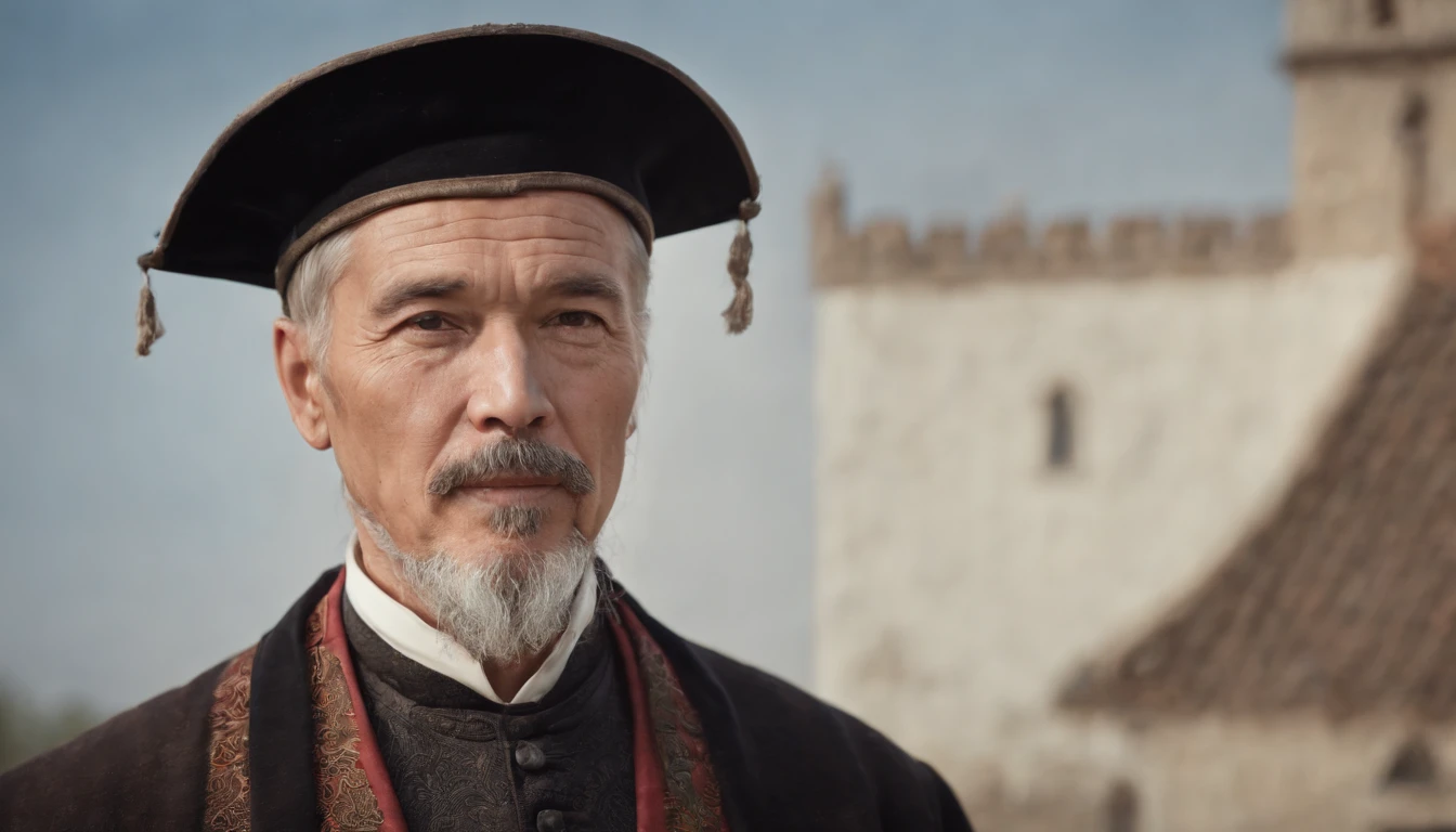 Old gentleman with a goatee, 8K分辨率,Wallpaper masterpiece，Best quality，digitial painting，Highly meticulous，Ultra high quality
