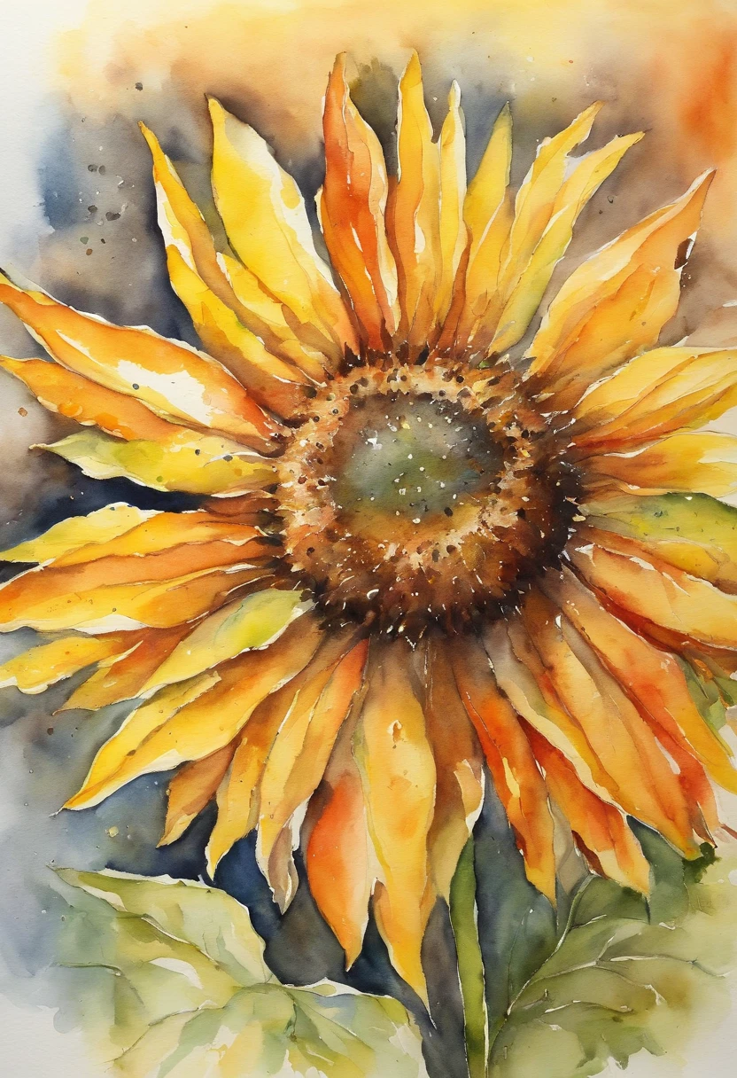 Sonnenblumenfelder、Back view of a beautiful、Strahlen der Sonne