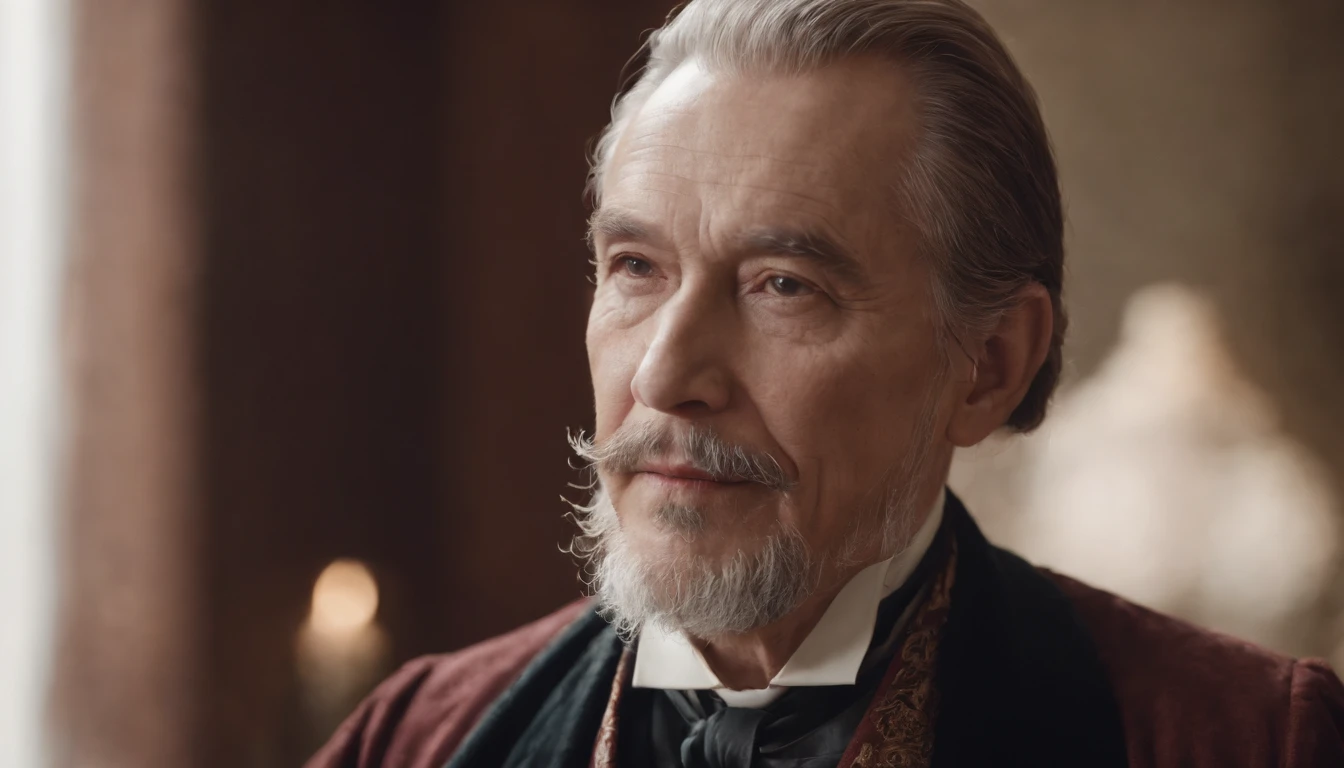 Old gentleman with a goatee, 8K分辨率,Wallpaper masterpiece,Best quality,digitial painting,Highly meticulous,Ultra high quality