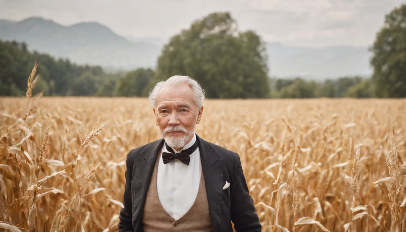 Old gentleman with a goatee, 8K分辨率,Wallpaper masterpiece,Best quality,digitial painting,Highly meticulous,Ultra high quality