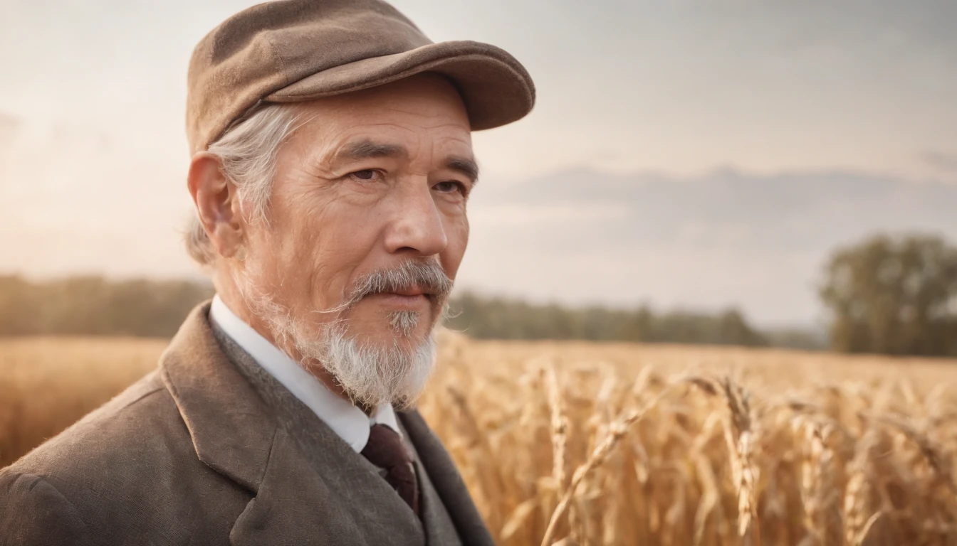 Old gentleman with a goatee, 8K分辨率,Wallpaper masterpiece,Best quality,digitial painting,Highly meticulous,Ultra high quality