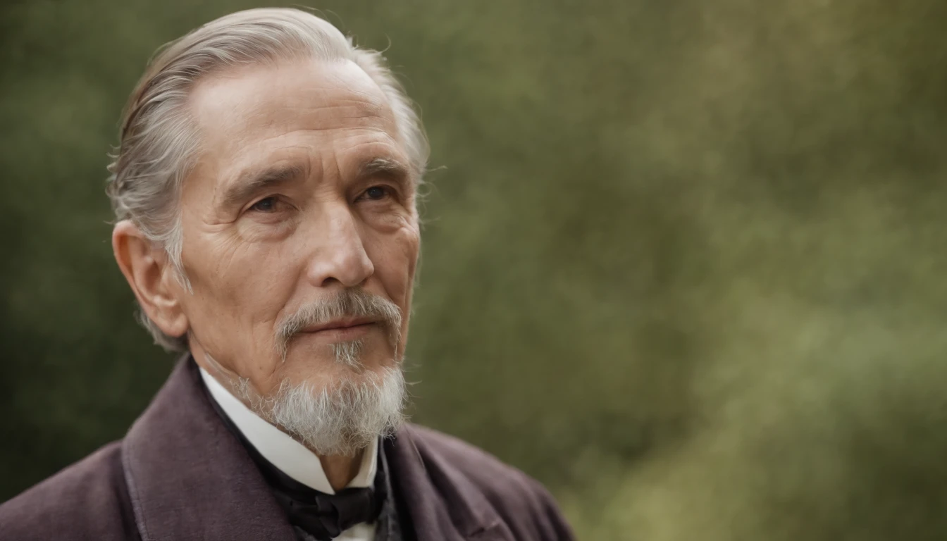 Old gentleman with a goatee, 8K分辨率,Wallpaper masterpiece，Best quality，digitial painting，Highly meticulous，Ultra high quality
