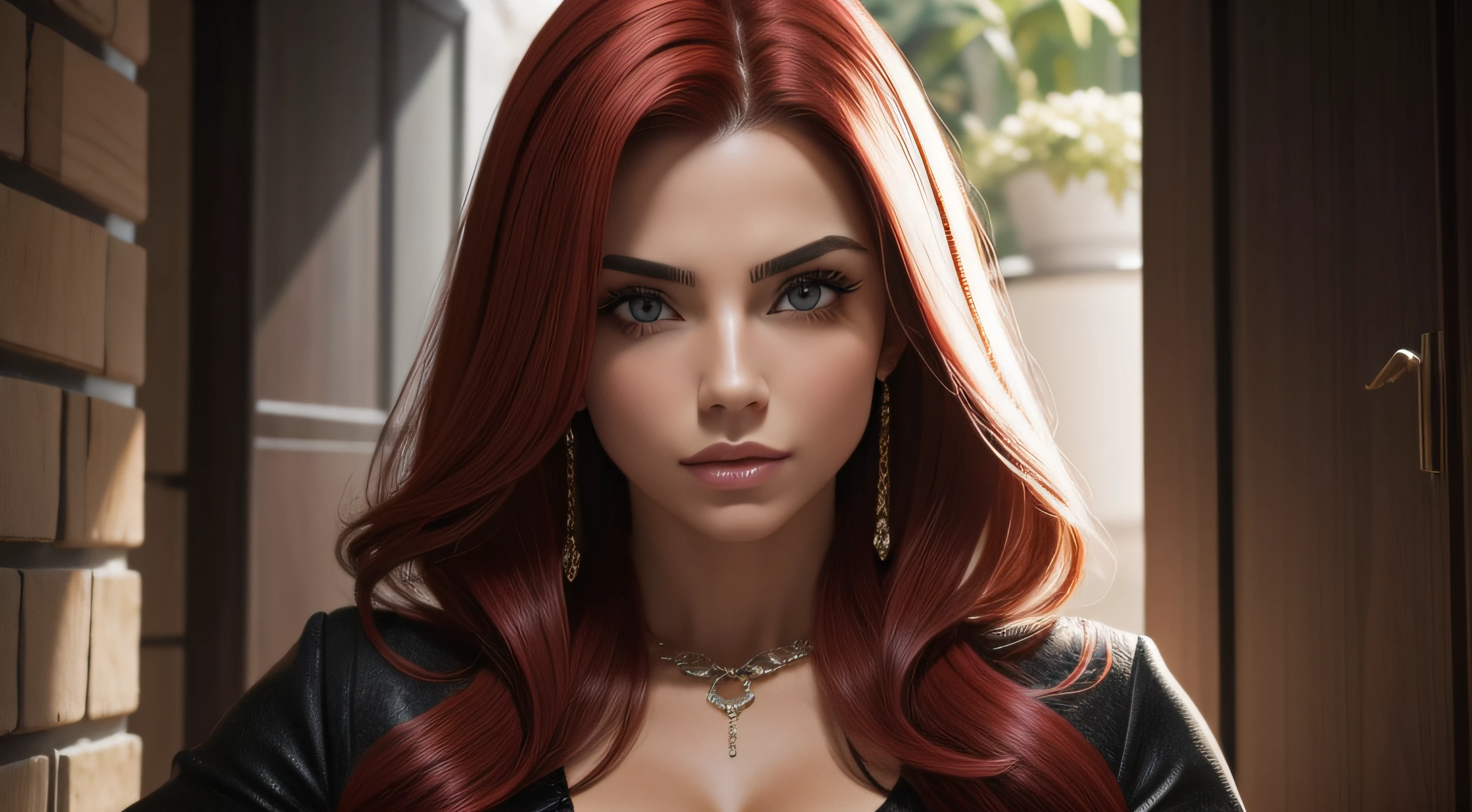 (obra prima) mulher linda de cabelos brancos e olhos vermelhos, badass