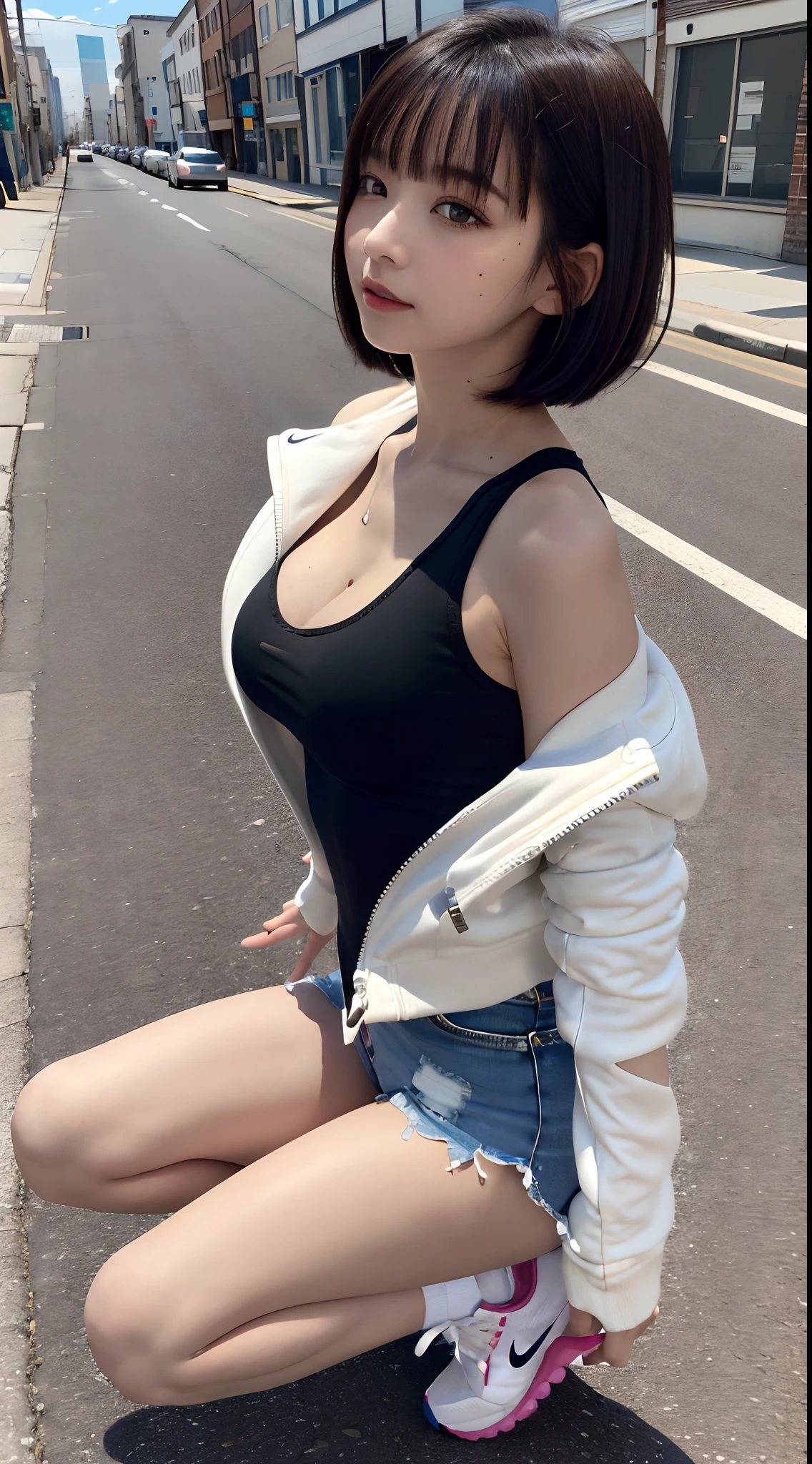 ((best qualtiy)), ((8K)), ((The perfect image:1.3)), ((Focusing:1.2)),(( A beautiful woman with a perfect body:1.4)), ((cocked ass:1.2)), ((Cut hair in layers)), ((Beautiful Tits:1.2)),(((tits huge))), ((wetclothes:1.5)) ,(((Huge rain:1.3))), (((Street:1.3))), (white dress:1.3), Highly detailed facial and skin texture, A detailed eye, Double eyelidd,Whiten skin,Long Whitr hair,ssmile