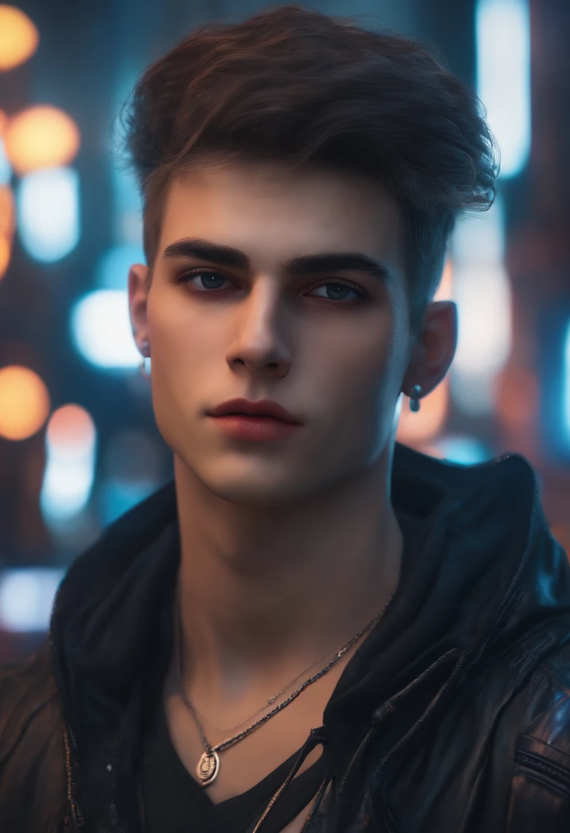 cyberpunk, don't change face shape, change background teenagerboy Change background cyberpunk handsome boy, realistic face, 8k, ultra realistic,